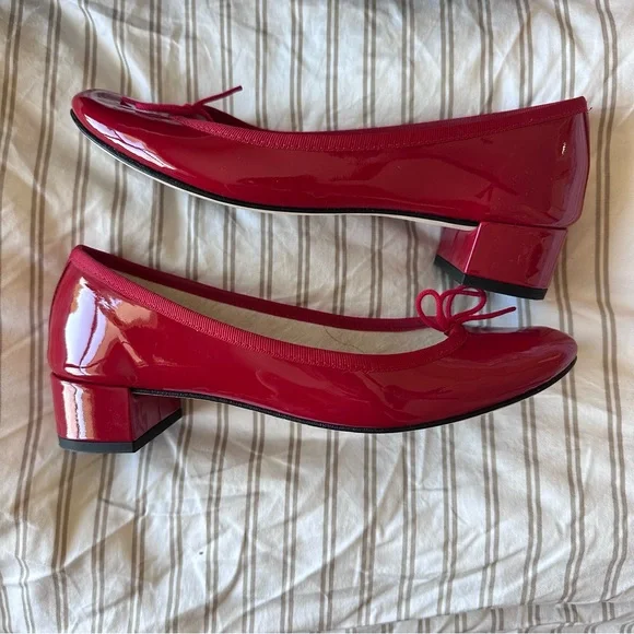 Repetto Women's Red Ballet Flats, 38 - Picture 3 of 8